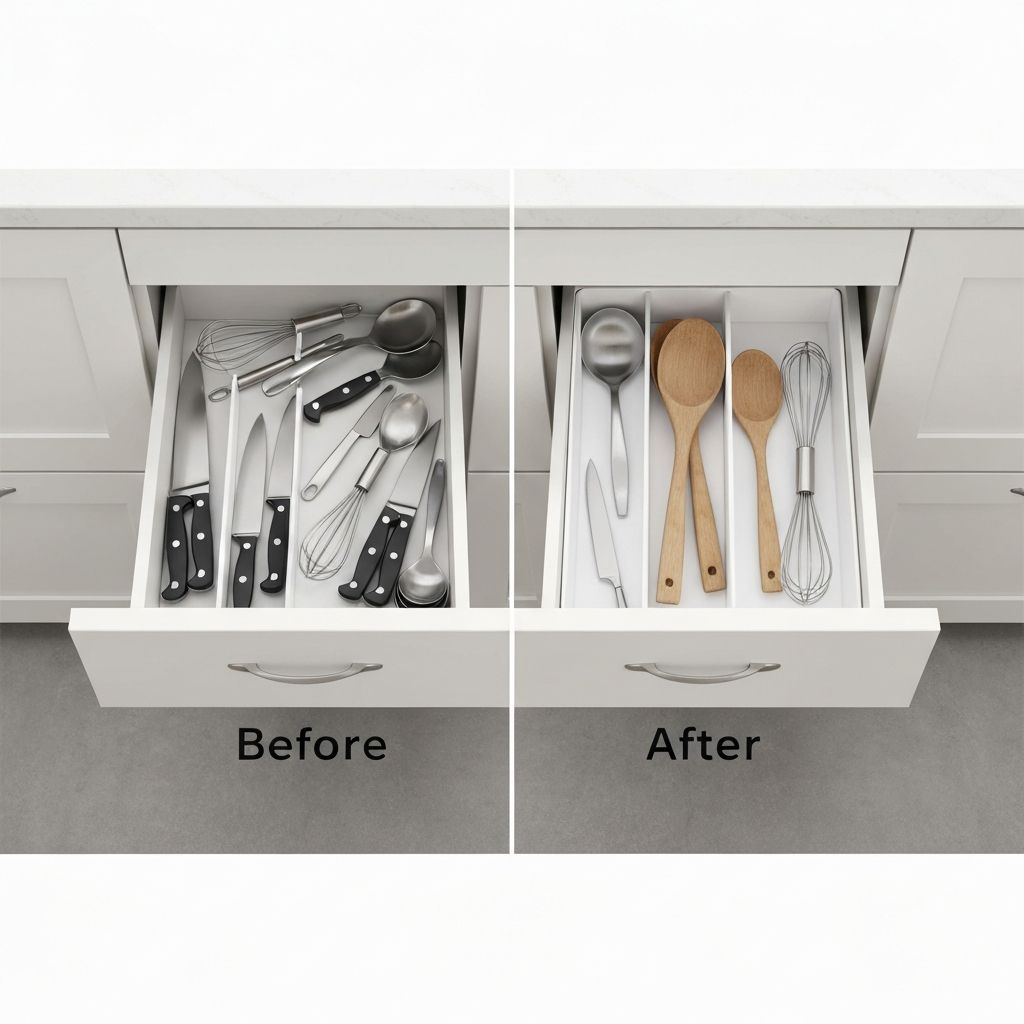 Antes y después - Cocina organizada con Espacio Plus